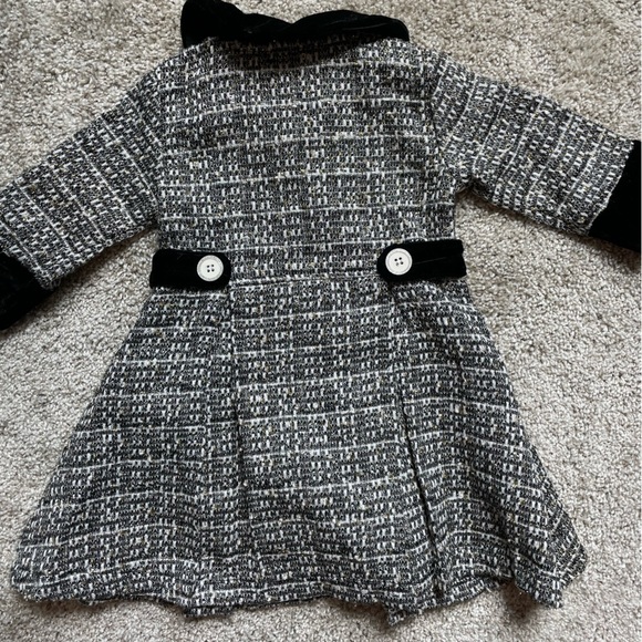 Blueberi Boulevard baby Girl Holiday Christmas Dress & Tweed coat set 12 months - Picture 10 of 10
